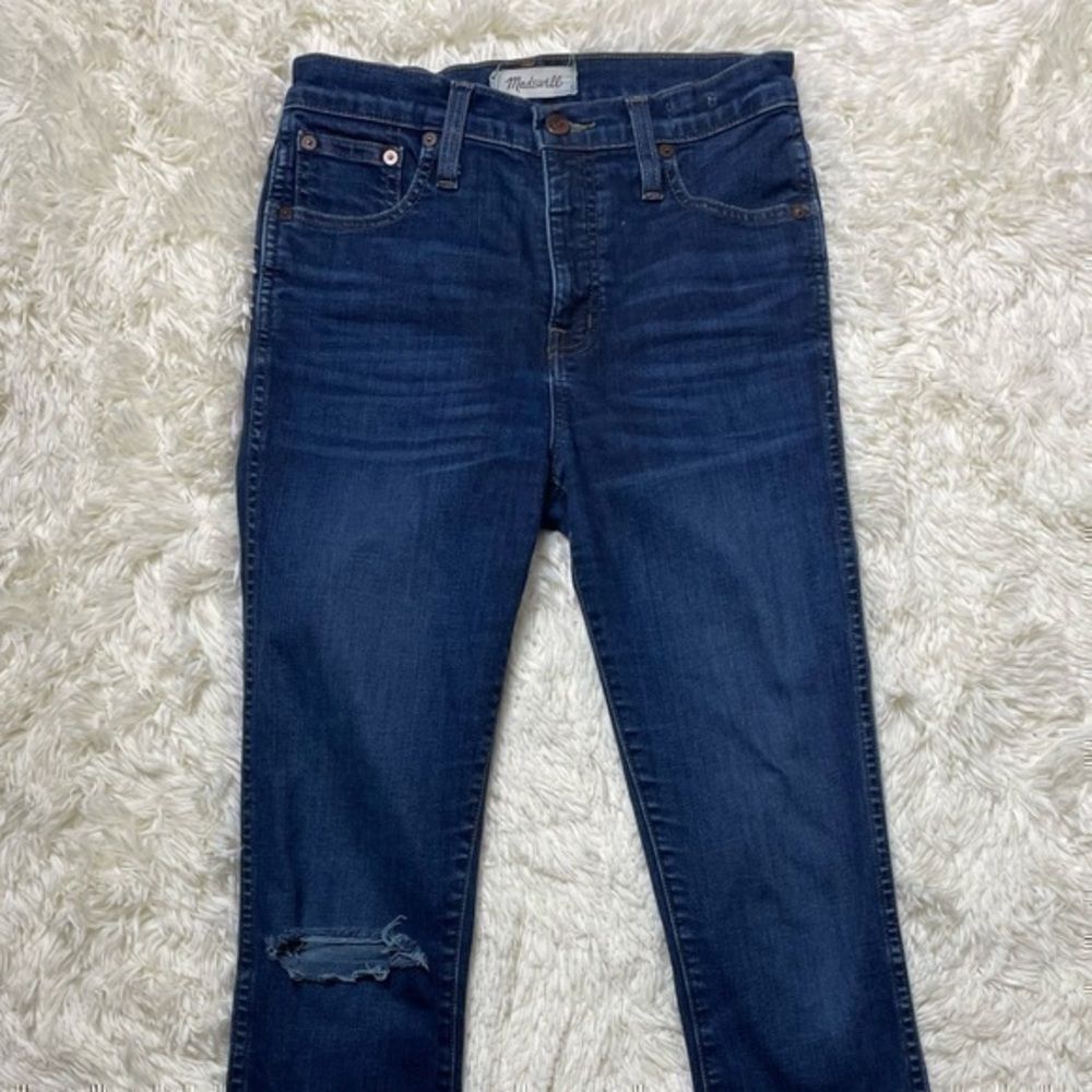 Women’s Madewell Skinny Highrise skinny skinny stretch distressed jeans size 26